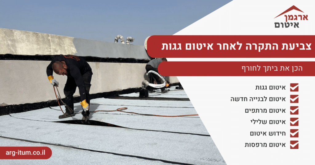 צביעת התקרה לאחר איטום גגות